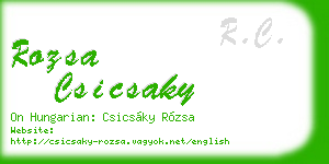 rozsa csicsaky business card