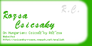 rozsa csicsaky business card